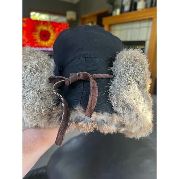 Mad Bomber Rabbit Fur Trimmed Trapper
Hiking Hunting Hat black Size L - Picture 9 of 11